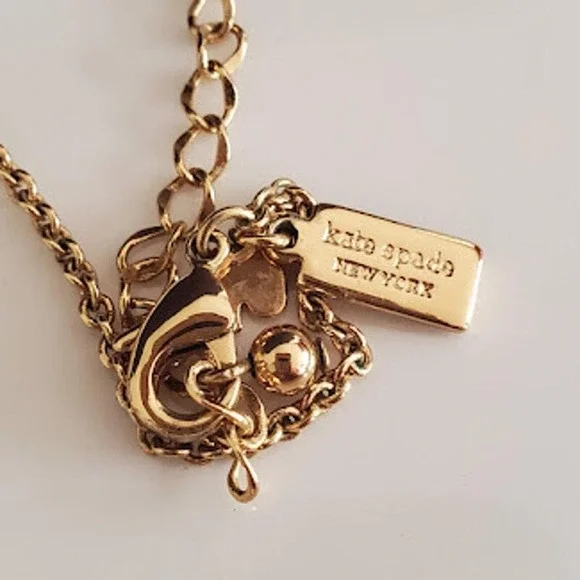 Kate Spade Secret Garden Necklace Butterscotch and Clear Colored Stones - Picture 5 of 7